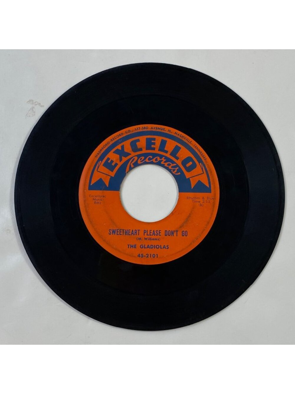 Vintage Excello Record 45 RPM Vinyl Single Gladiolas Sweetheart Little Darlin'